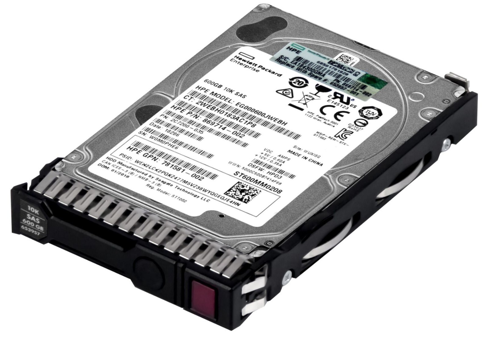 HARD DRIVE HP EG000600JWEBH 869714-002 600GB 10000RPM 128MB SAS-3 2.5"