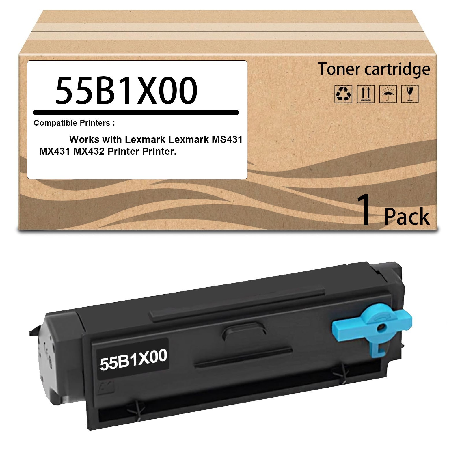 1  Pack 55B1X00  Toner Cartridge Compatible for B2865dw MB2770 Printer