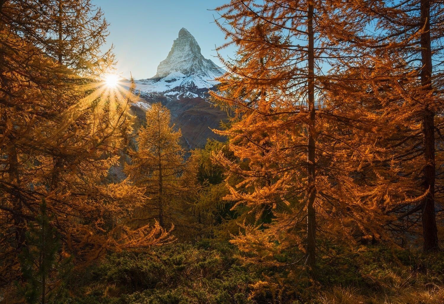 Landscape nature photography snowy peak sunset fall Custom Gaming Mat Desk