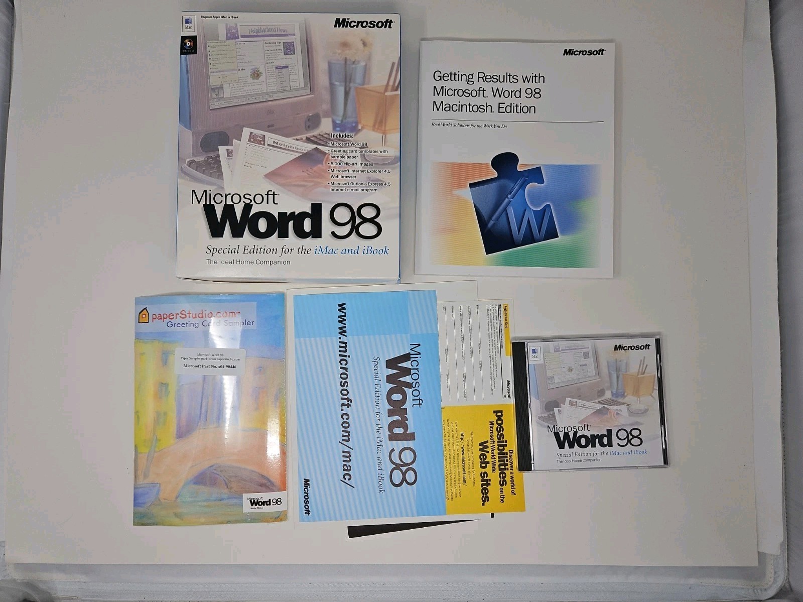 Microsoft Word 98 APPLE MAC COMPLETE Software Vintage with Box