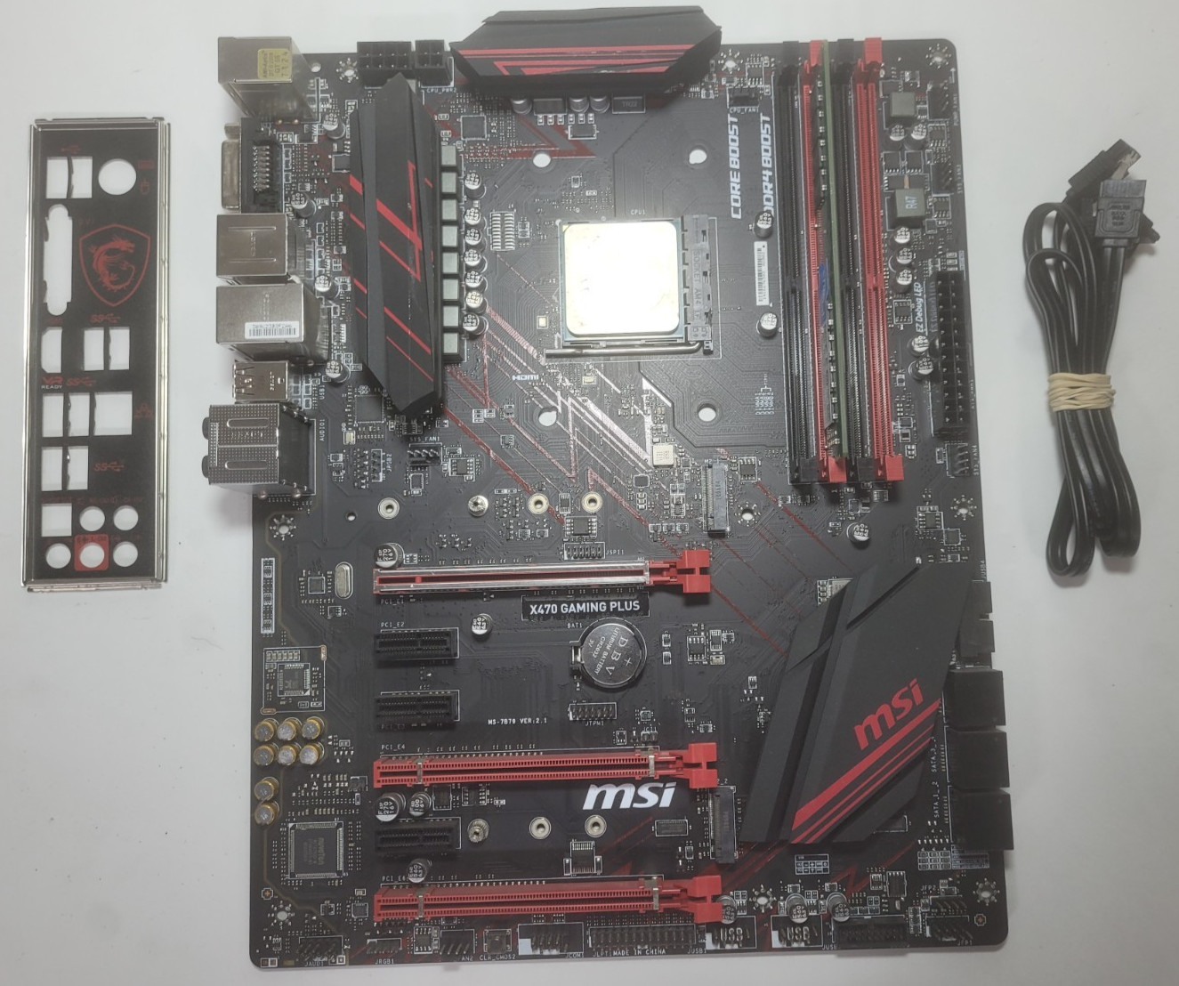 MSI X470 GAMING PLUS Motherboard AMD Ryzen 5 5600G 16GB RAM, IO Shield # 2309