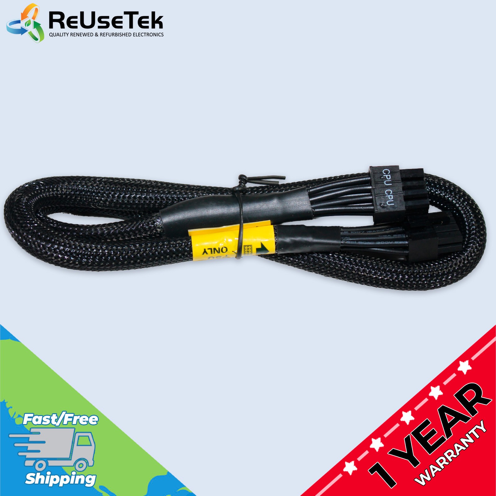 8-Pin Modular PSU to Dual 4-Pin EPS12V CPU Power Cable | 26 Inches