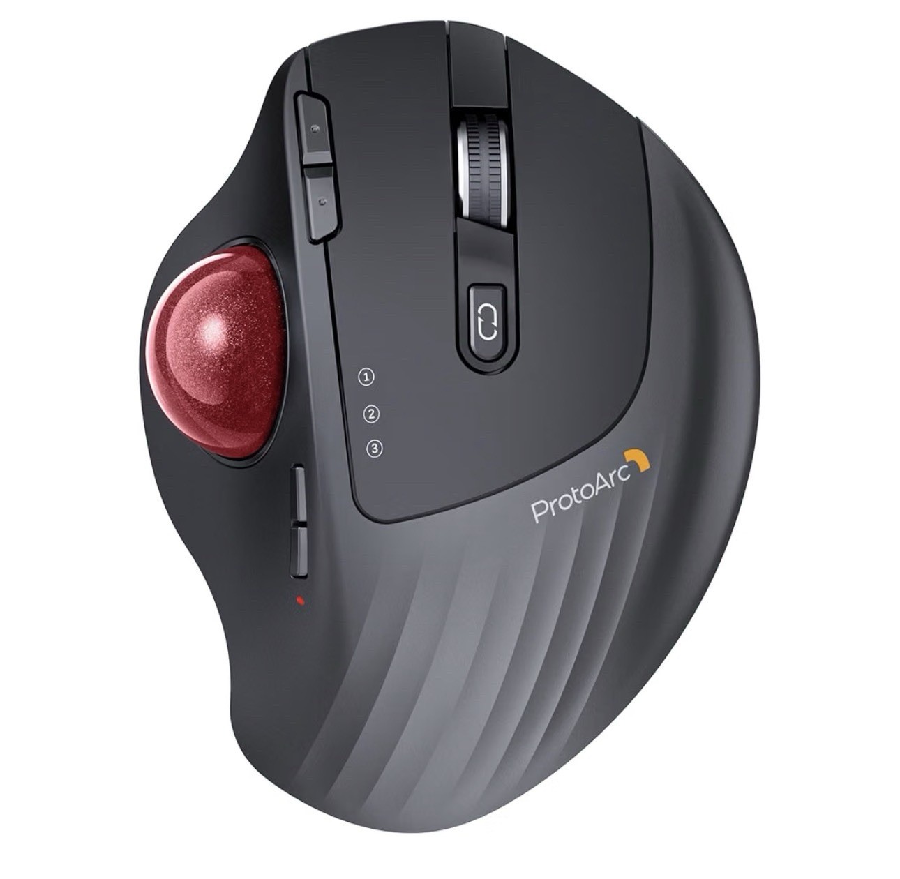 ProtoArc EM01 NL Red Ball Wireless Trackball Mouse, Rechargeable Thumb Control