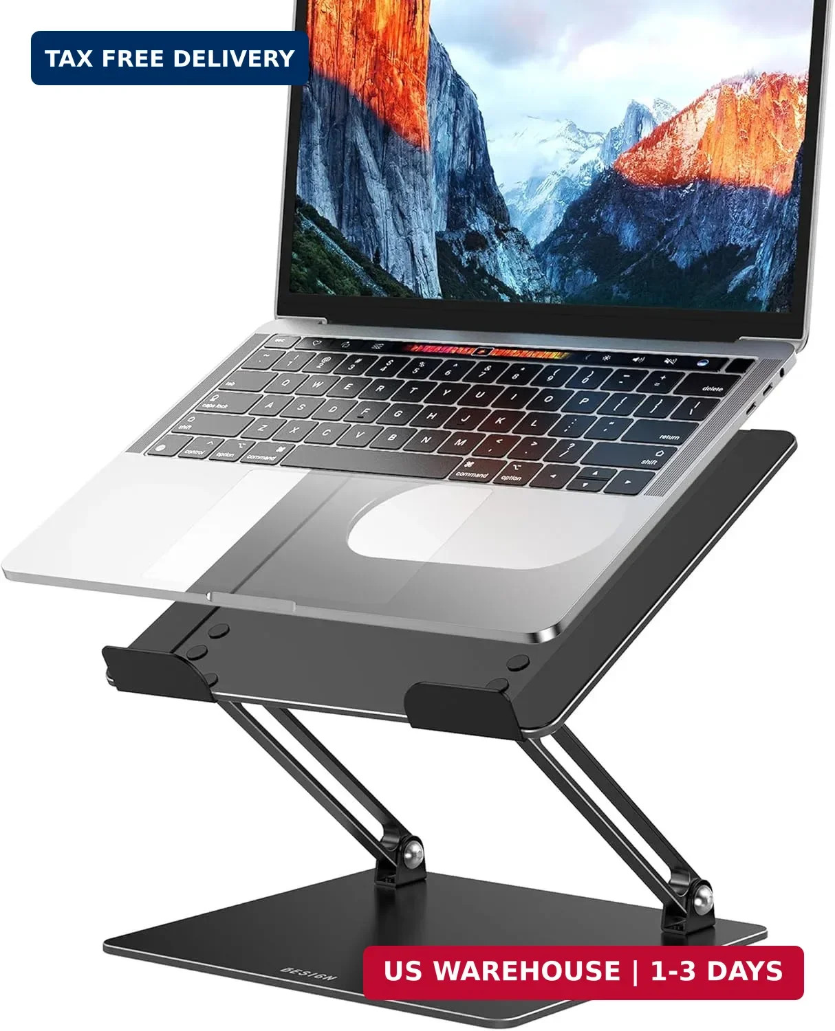 Laptop Stand for Desk, Adjustable Computer Stand with 360° Rotating Base