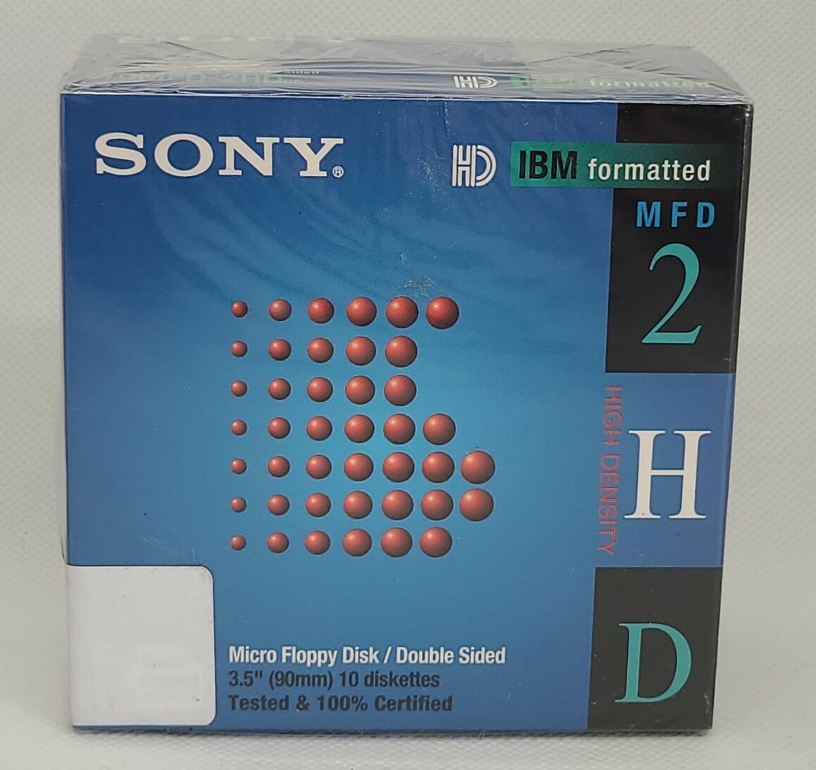 SEALED 10-PACK SONY MICRO 3.5" FLOPPY DISC IBM FORMATTED DOUBLE SIDED MFD-2HD C1
