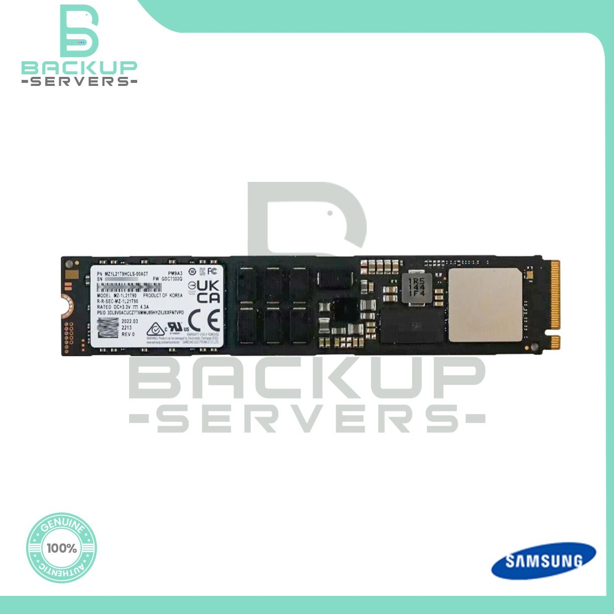 MZ-1L21T90 Samsung PM9A3 1.92TB NVMe M.2 22110 PCI-E 4.0 x4 SSD MZ1L21T9HCLS