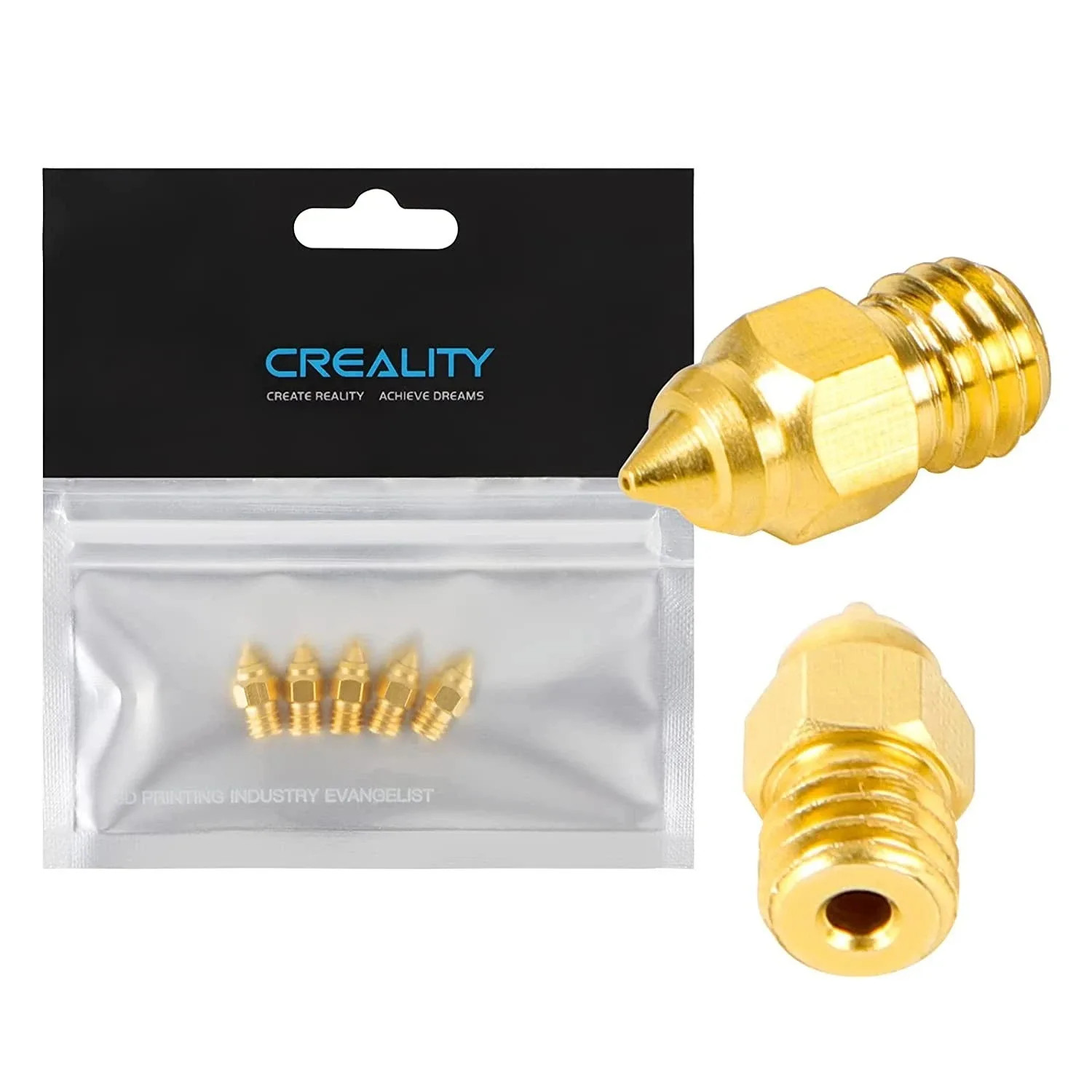 5Pcs/Set 0.2/0.4/0.6/0.8/1.0Mm Hotend Extruder Brass Nozzles 3D Printer Accesoir