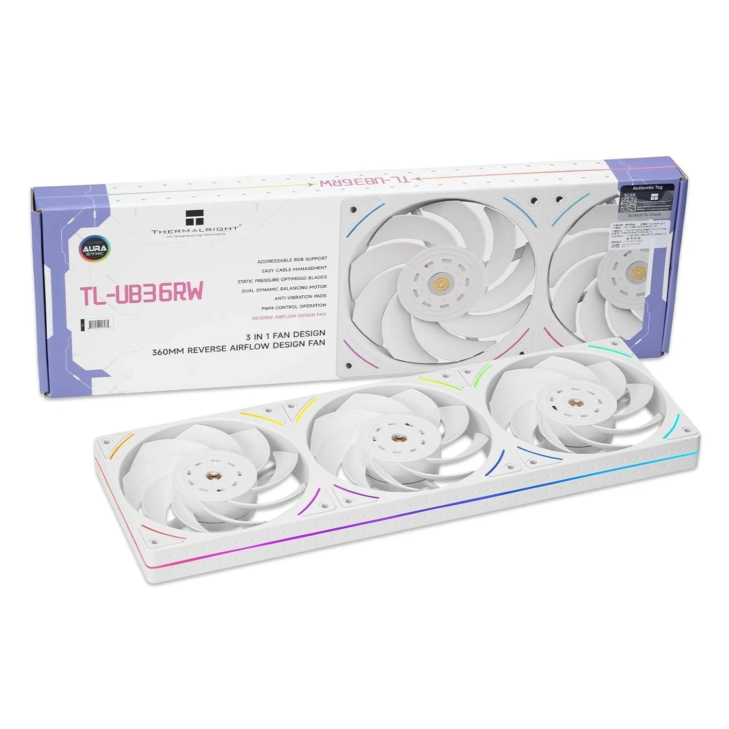 TL-UB36W 360mm Single-Frame PC Cooling Case Fans - PWM 2150 RPM Speed | ARGB