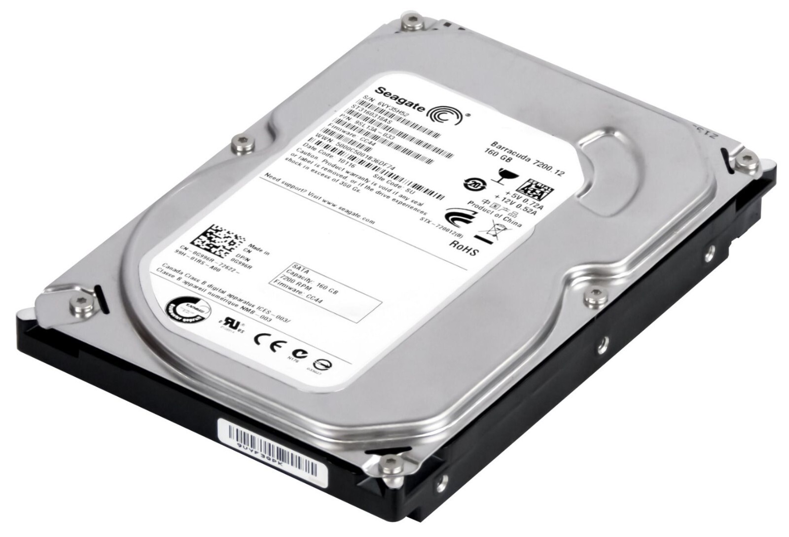 HARD DRIVE DELL 0G996R ST3160318AS 160GB 7.2K 8MB SATA II 3.5''