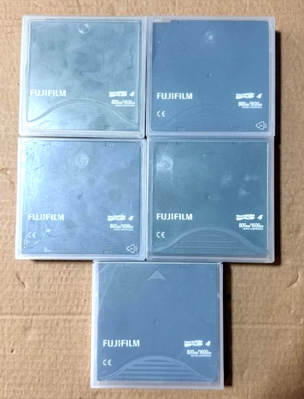 Lot of 5 FUJIFILM LTO ULTRIUM 4 800GB / 1.6TB DATA CARTRIDGE