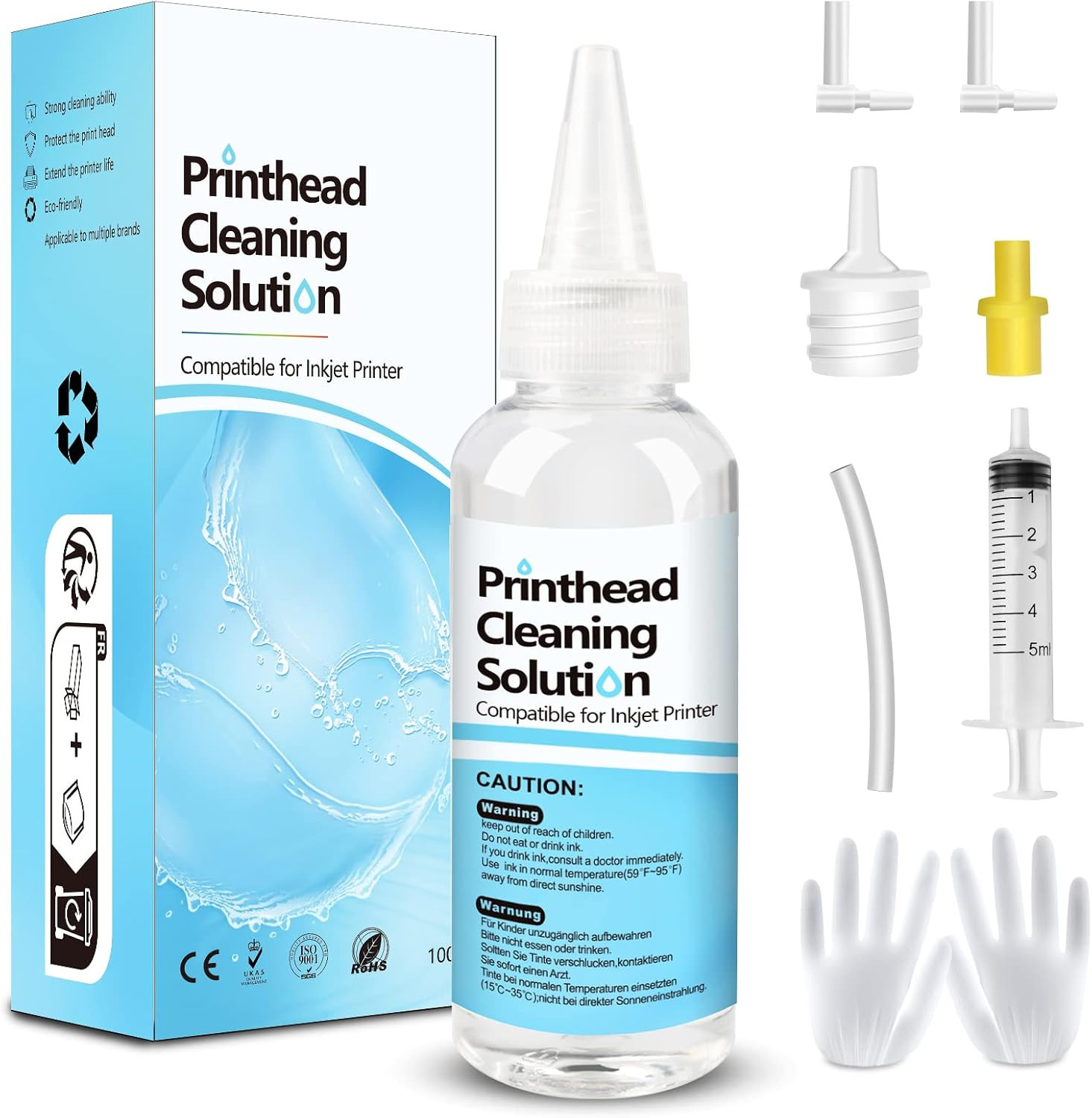 Printhead Cleaning Kits for Epson HP Canon Brother Inkjet Printers, 100ML