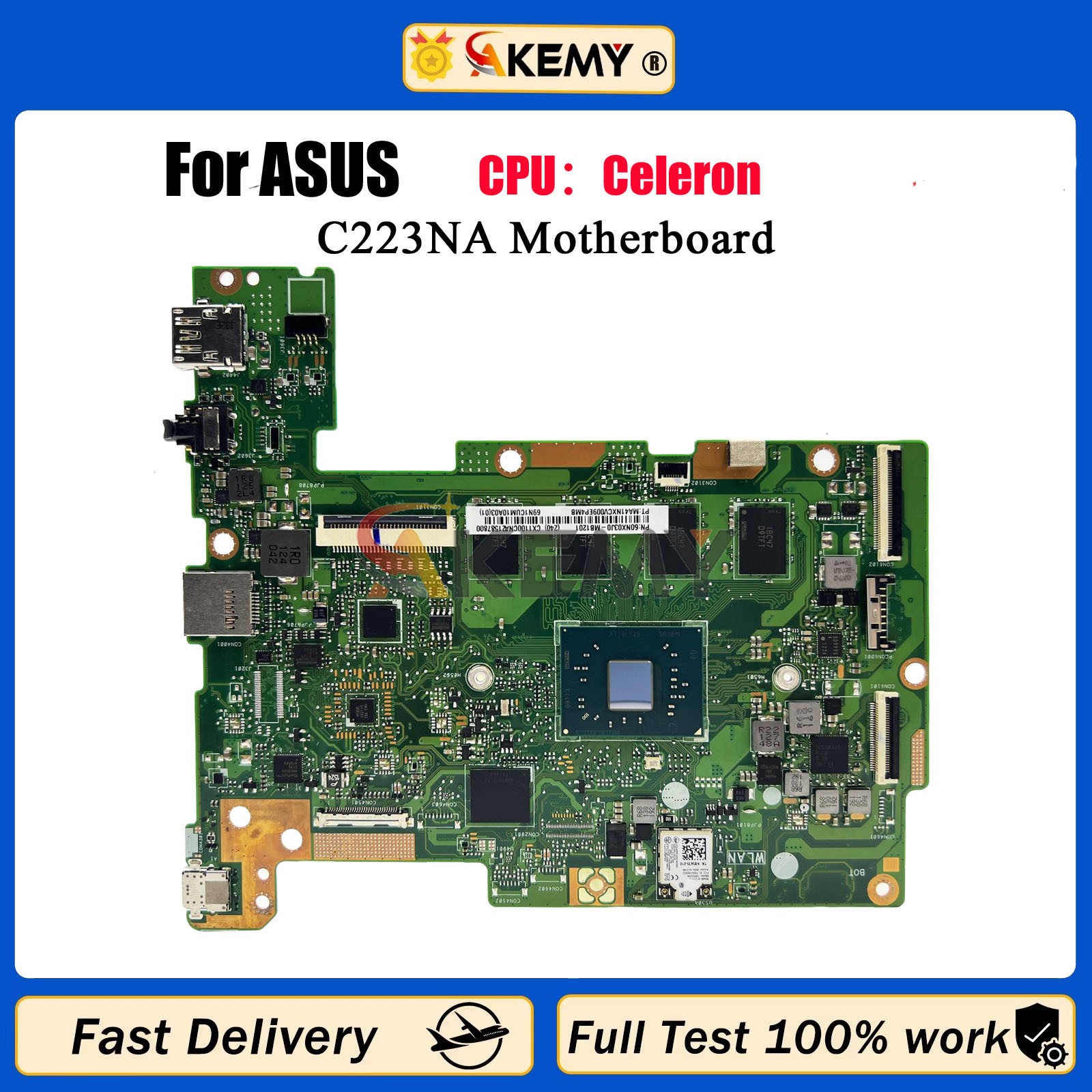 C223NA Laptop Motherboard For ASUS Chromebook C423NA C523NA C223N W/ Celeron CPU