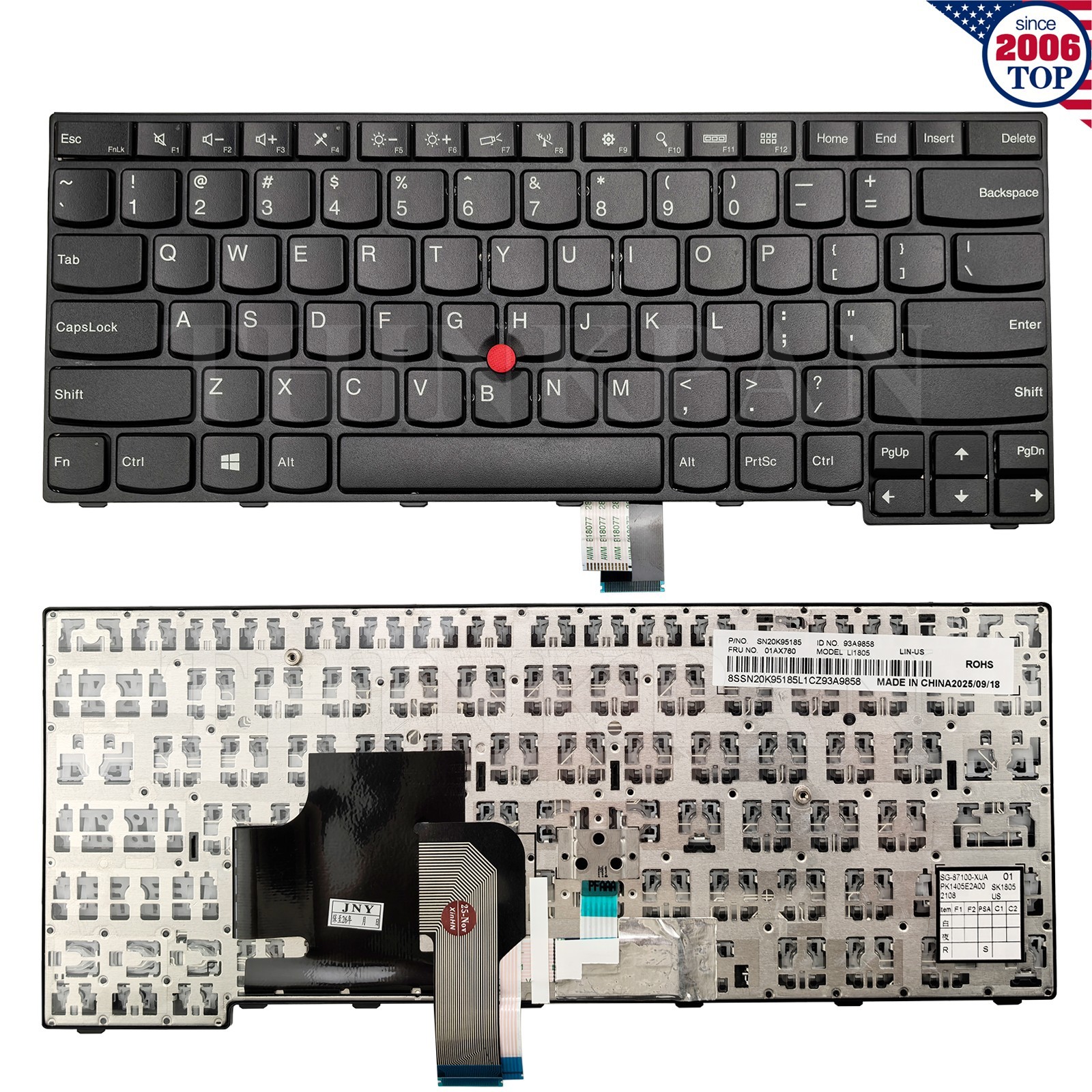 New US Non-Backlit Keyboard for Thinkpad E450 E450c E455 E460 E465 W450
