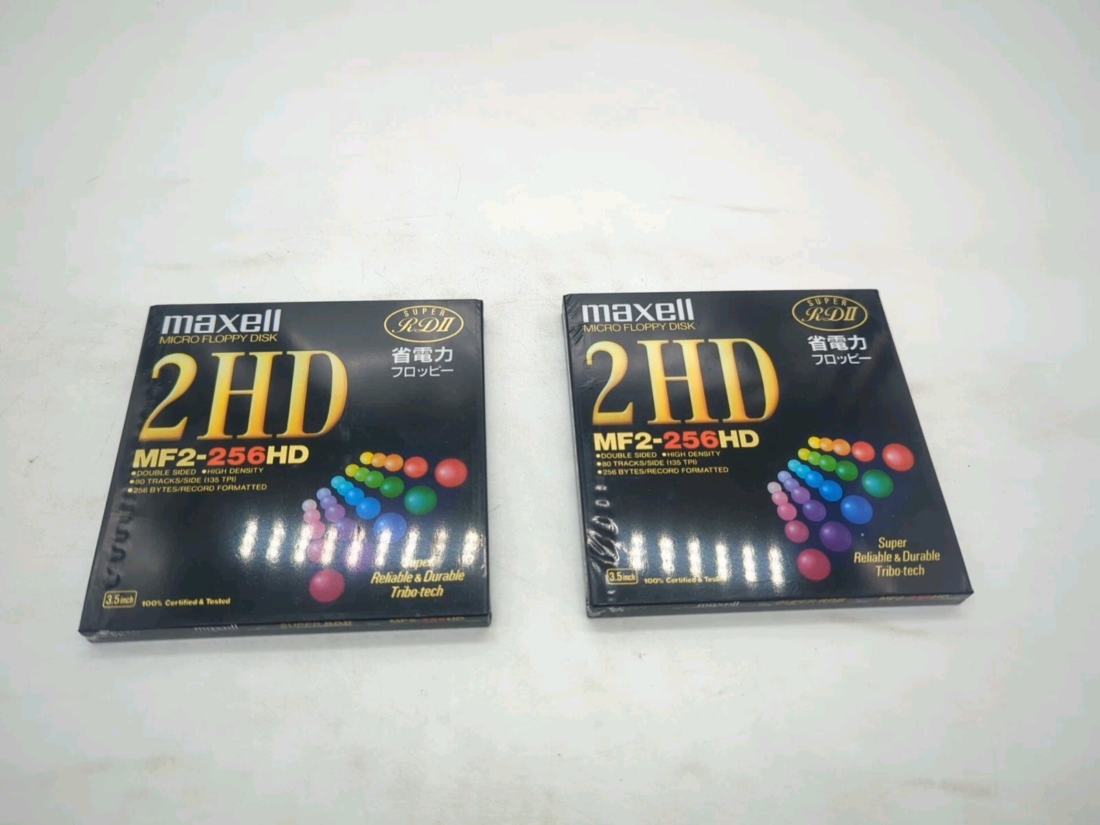 2x Maxell MF2-256HD 3.5" HD Floppy Disk Sealed Japan Super RD II