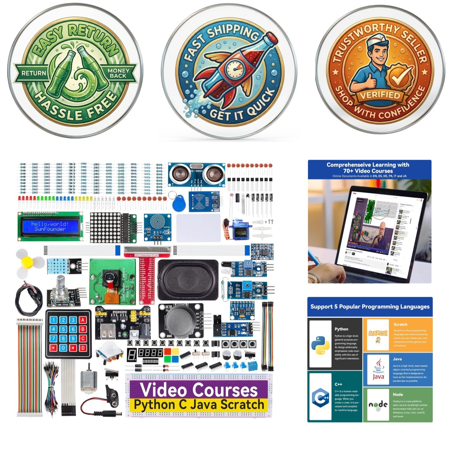 Engaging Raphael Raspberry Pi Starter Kit for Beginners: Learn with 70+ Videos