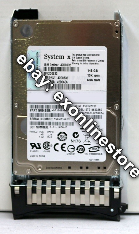 42D0632 - 146GB 10K 6Gbps SAS 2.5"" SFF Slim-HS HDD (FRU: 42D0633)