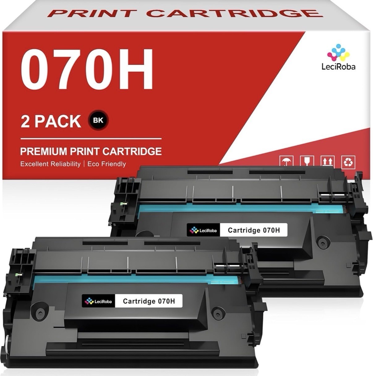 LeciRoba 070H Compatible Black Toner 2-Pack for Canon MF462dw MF465dw LBP246dw