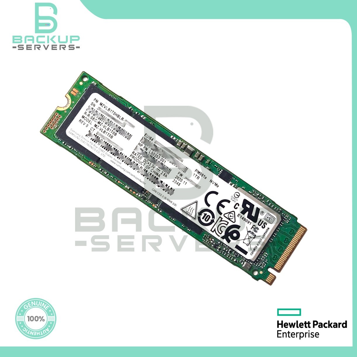 HP Samsung PM981a MZ-VLB1T0B 1TB NVMe PCIe Gen3 x4 M.2 2280 SSD Drive