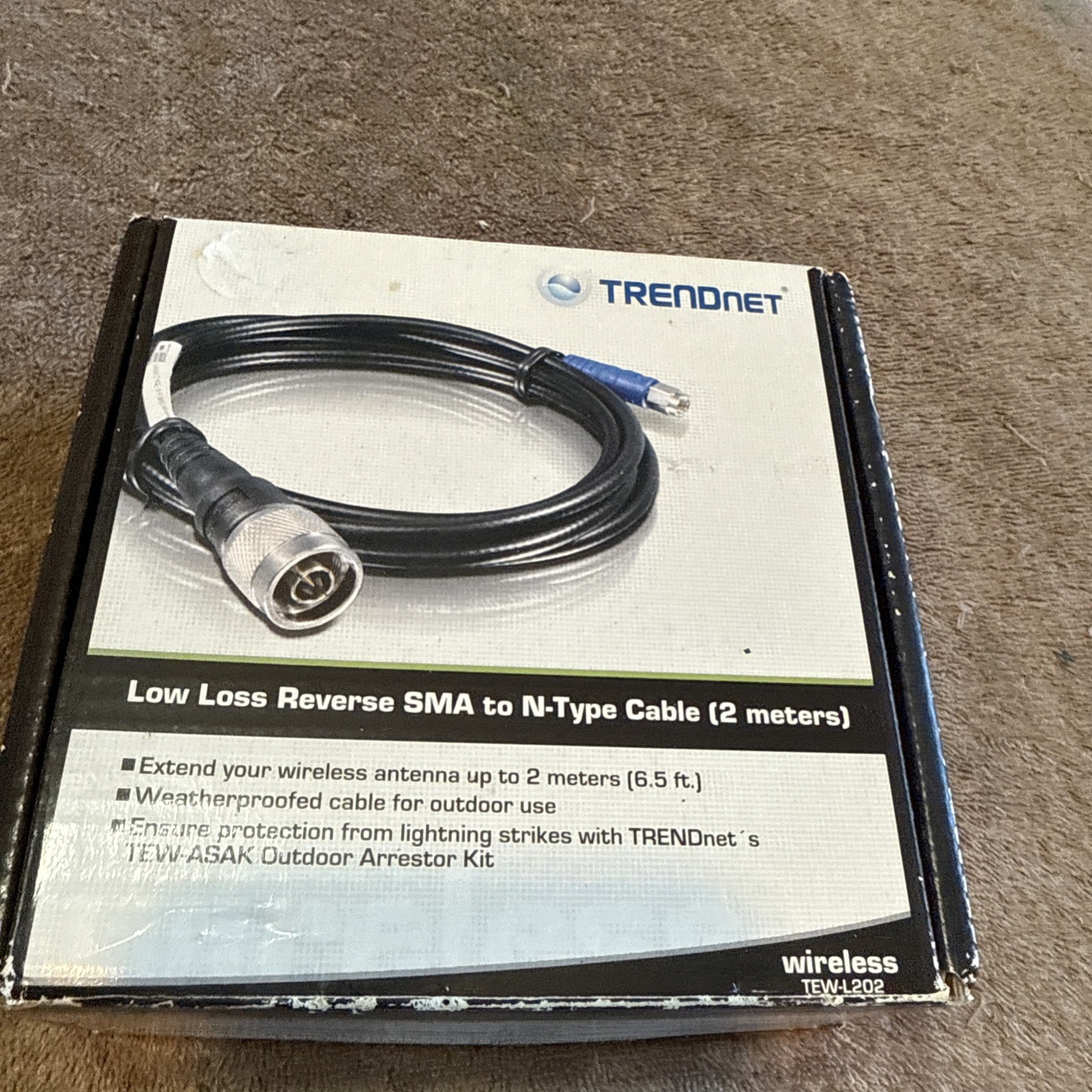 Trendnet TEW-L202 Reverse SMA Female To N-Type Male Cable 6.5ft Weatherproof