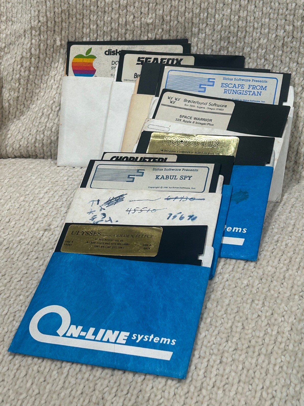 VTG Original Rare APPLE II 5.25" Floppy Disk Software/Computer Games Lot of 9