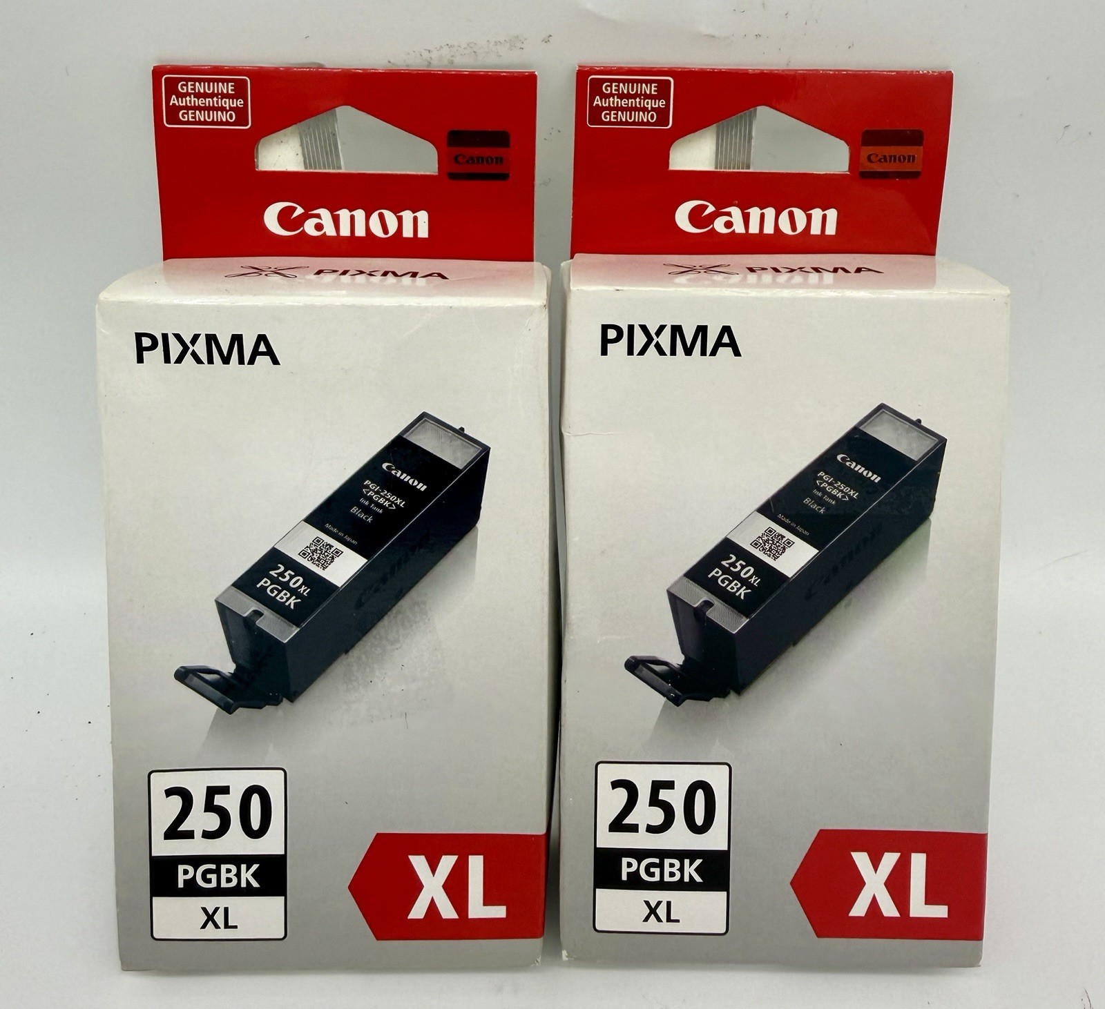 Canon PGI-250XL Pixma Lot of 2 Black Ink Cartridges Genuine 250XL