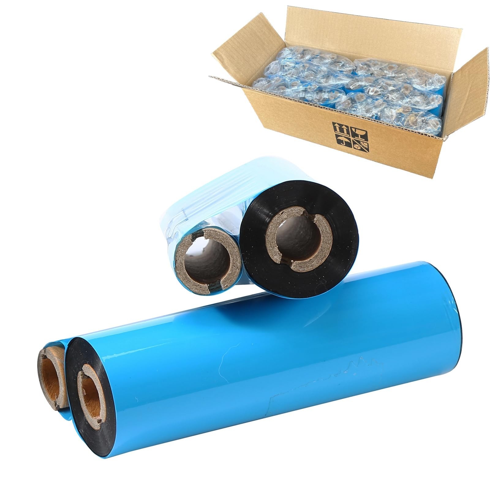 24 Rolls Premium Wax Thermal Transfer Ribbon 4.33"x244' for Barcode Printers