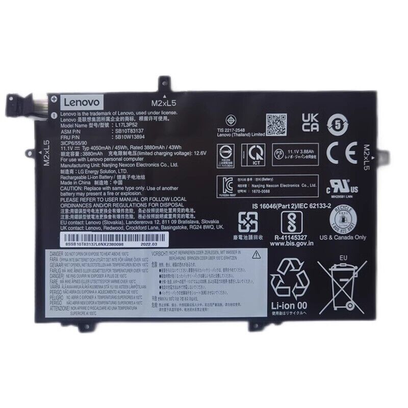 Genuine L17L3P52 01AV463 Battery For Lenovo ThinkPad L480 L490 L580 L590 L14 L15
