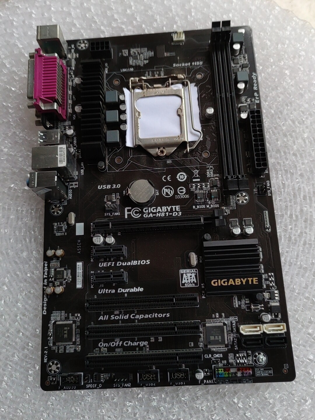 FOR GIGABYTE GA-H81-D3 DDR3*2 16GB LGA1150 VGA ATX Motherboard Test OK