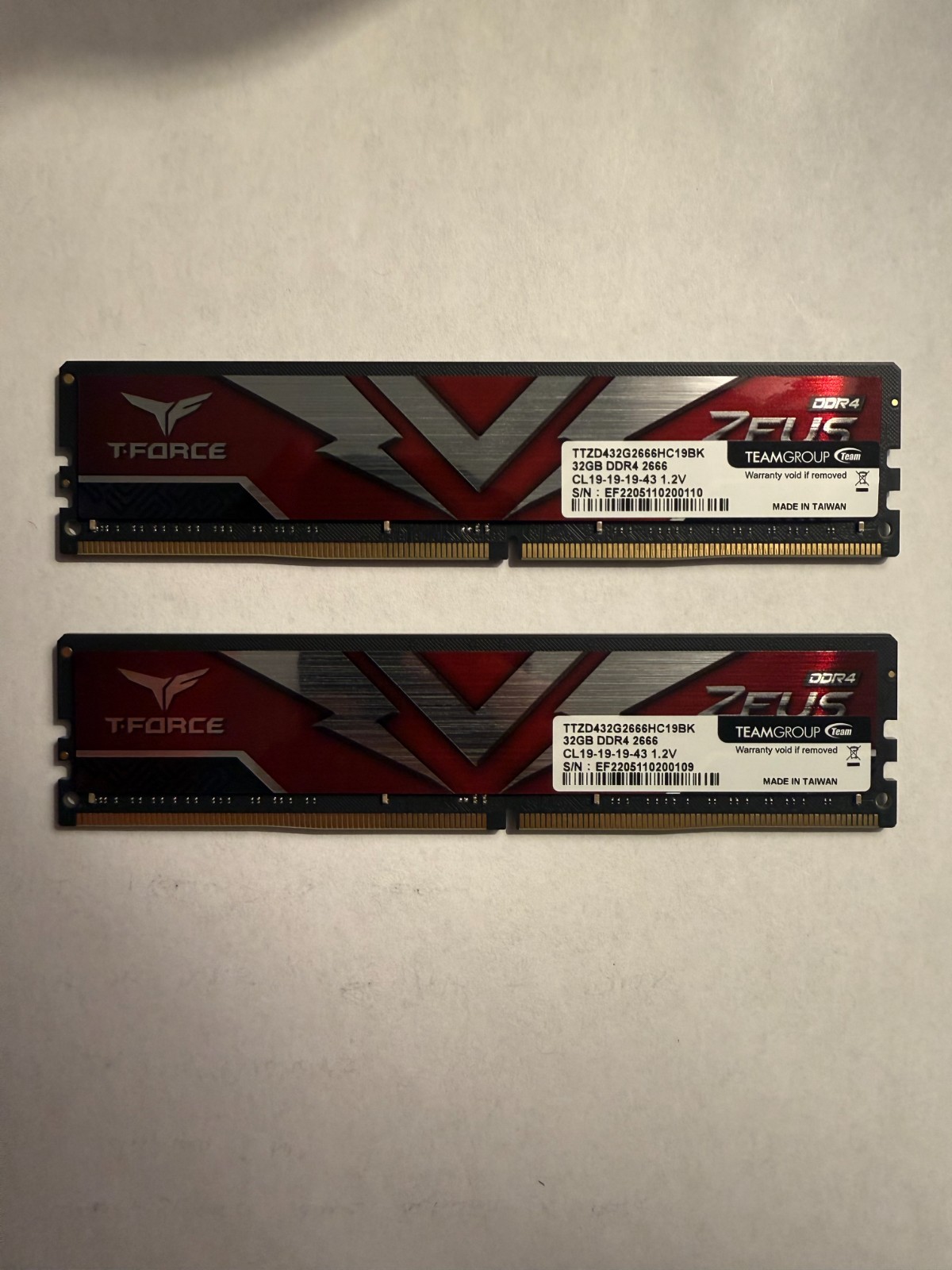 TEAMGROUP T-Force Zeus 64GB (2x32GB) DDR4 2666MHz PC4-21300 Desktop RAM Kit