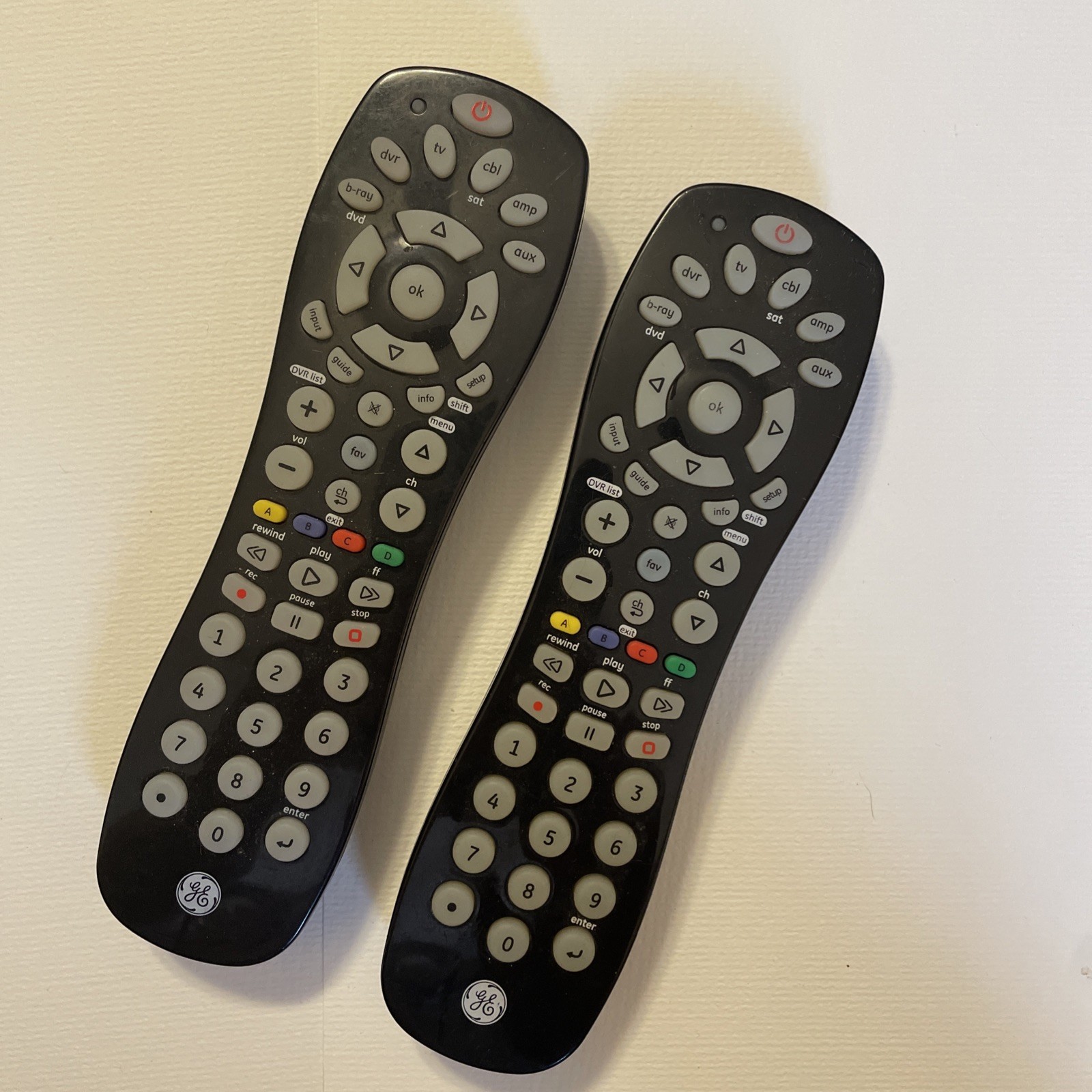 Lot Of 2 Replacement GE 6-Device Universal Remote Controls Tested 