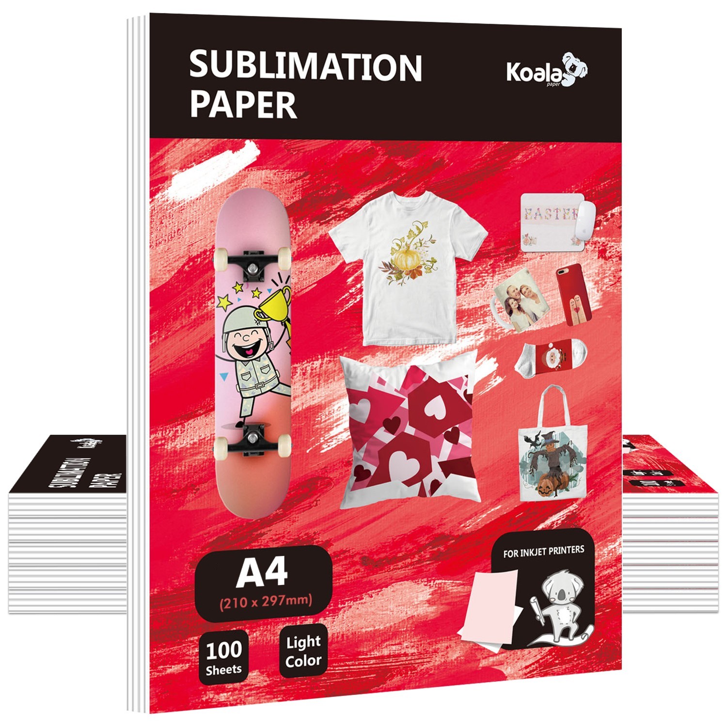 Koala Sublimation Heat Transfer Paper 1000 Sheets Bulk for Inkjet Printer A4