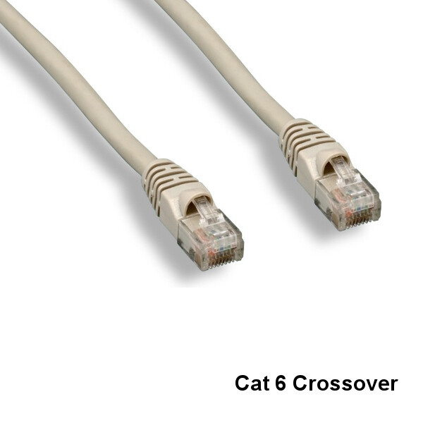 KNTK Gray 25ft Crossover Cat6 UTP Ethernet Patch Cord 24AWG Switch Router RJ45