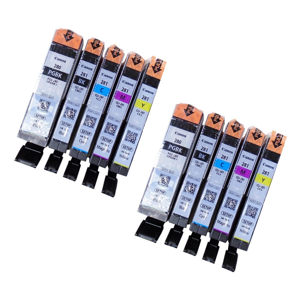 Genuine Canon PGI-280 2 Sets Black & CLI-281 Color SETUP ink TR7520 TR8520 TS612