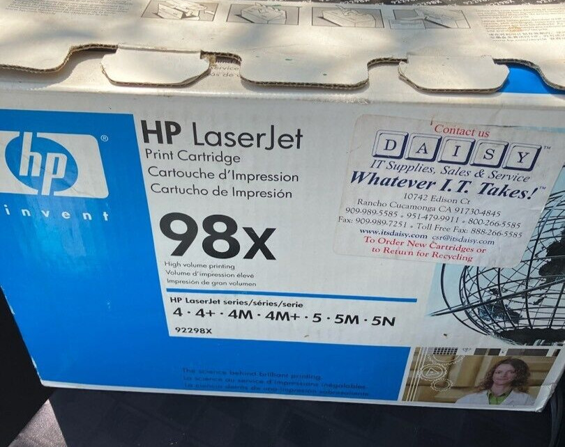 HP 98X (92298X) Black Toner High Volume Genuine OEM