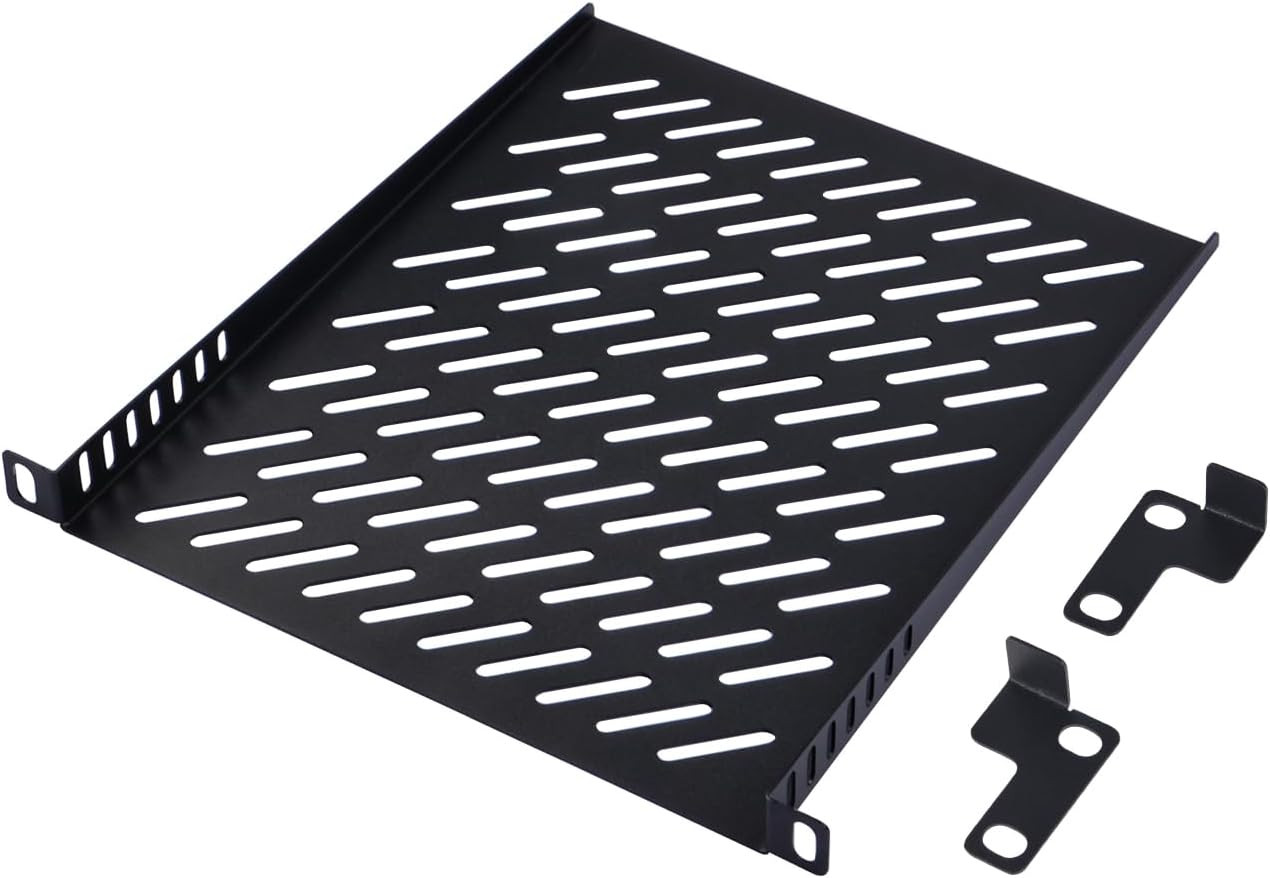 10 Inch 0.5U Rack Shelf, 10.23Inch Depth, 0.5U Server Rack Shelf Vented