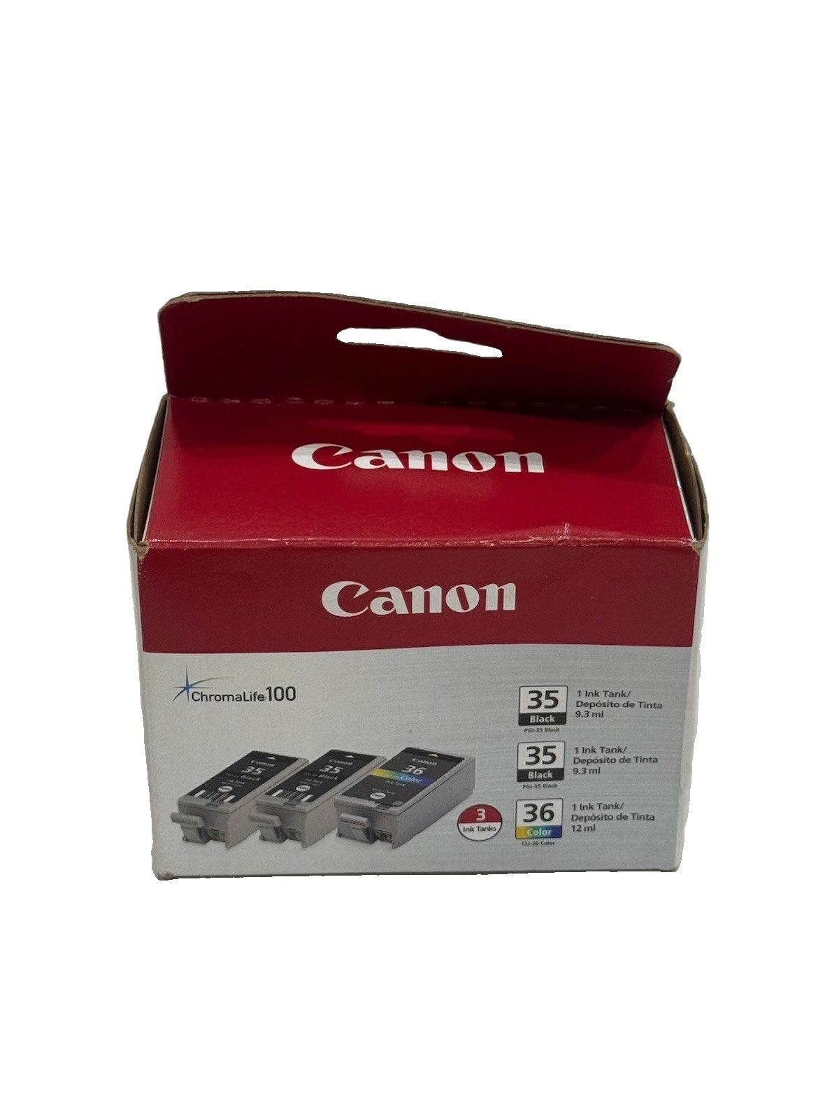Canon ChromaLife 100 Genuine Black & Color 3 Pack Ink 35-35-36 New Sealed