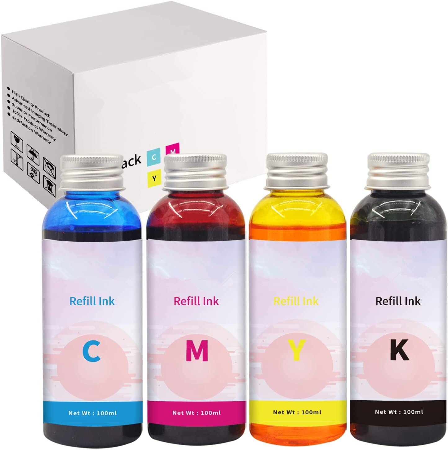 Refill Ink Compatible with Epson C A K E Printer (4 Colors Set)