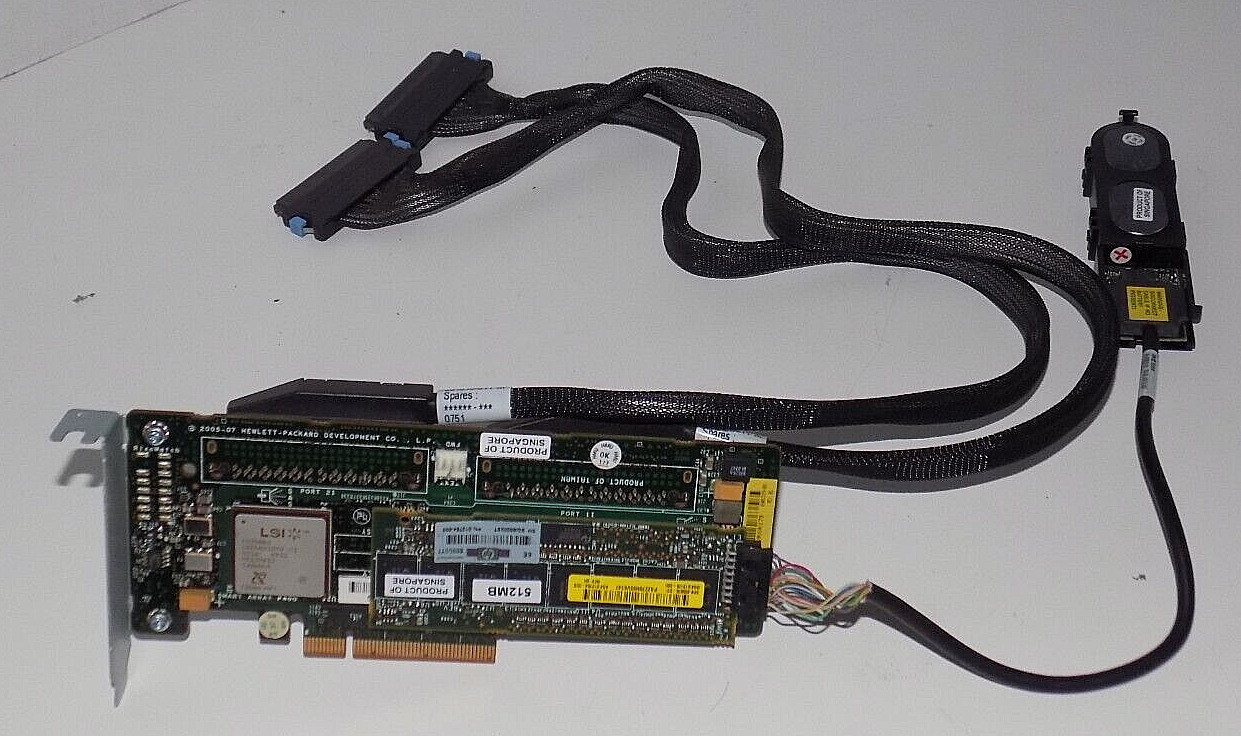 HP LSI LOGIC P400 Smart Array SAS RAID Controller w/ 512MB & CABLE+BATTERY
