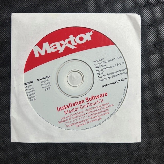 Maxtor OneTouch II Software Installation CD for Windows & Mac
