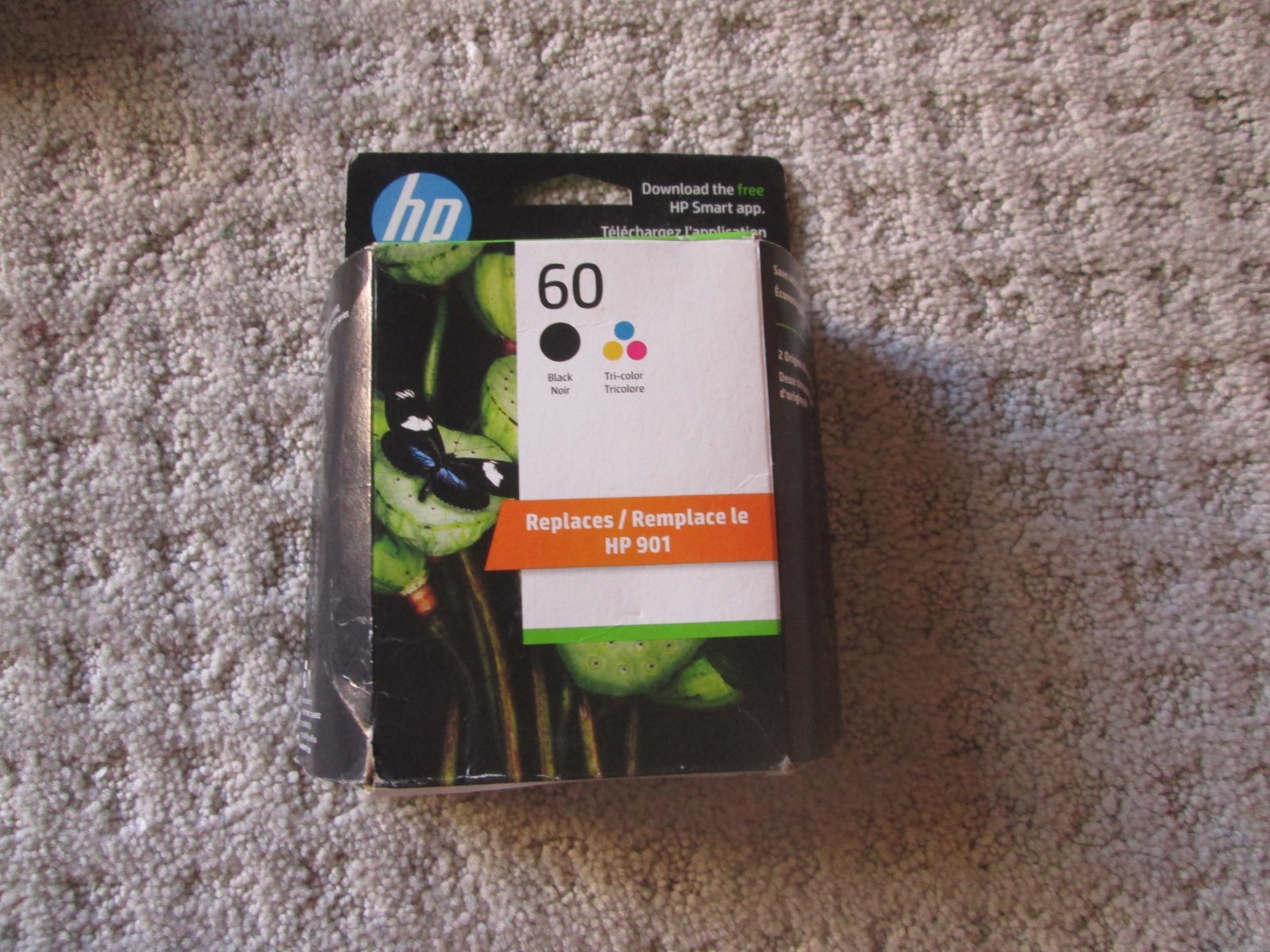 NEW (UGLY BOX) Genuine HP 60 Black /Tri-Color 2-Pack Ink N9H63FN Best by 5/2025