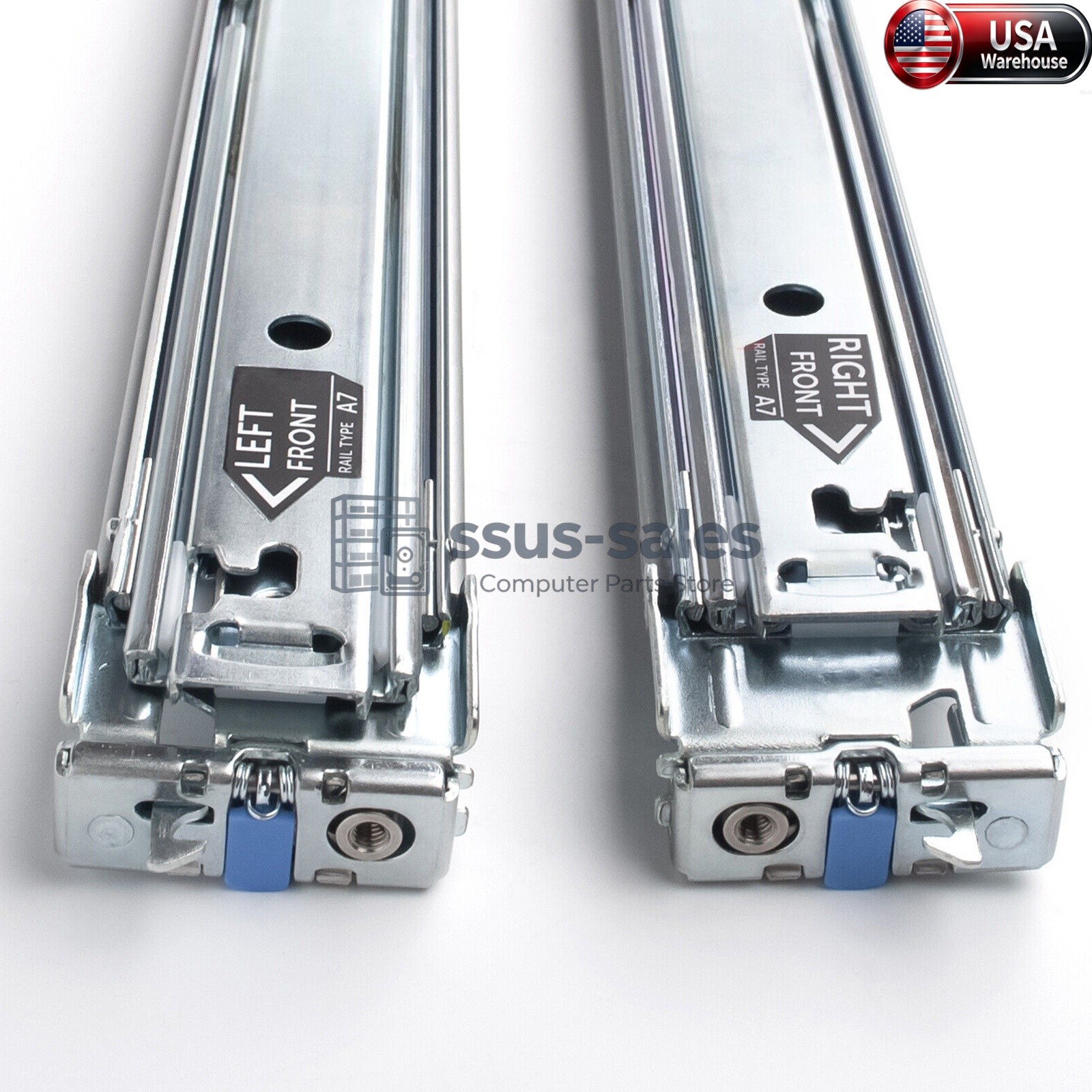 1U Sliding Rack Rail Kit for Dell 1U  R340, R350, R440, R640, R650, R6515, R6525