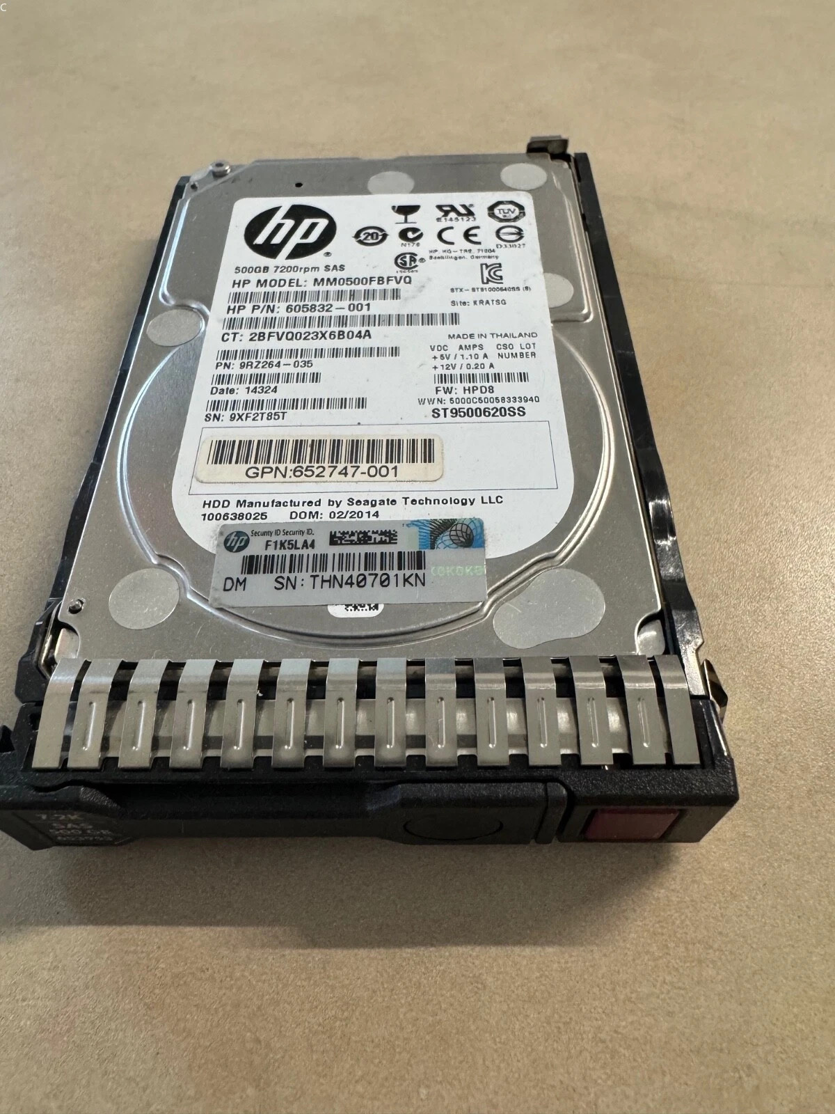 HP 652745-B21 653953-001 500GB 7.2K 2.5" 6G DP G8 SAS MDL HARD DRIVE