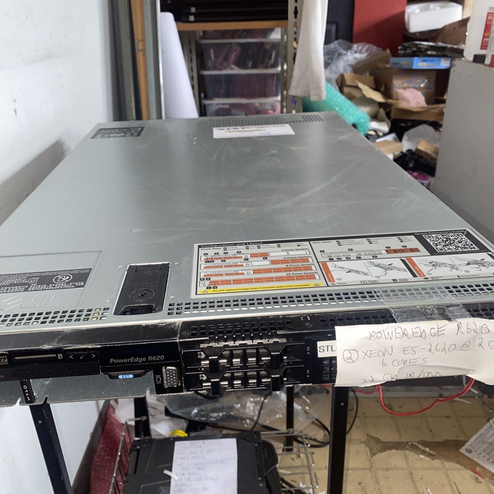 Dell Poweredge R620 Two E5-E2620 6 cores Processors  2GHz-32GB (No HDD) Server
