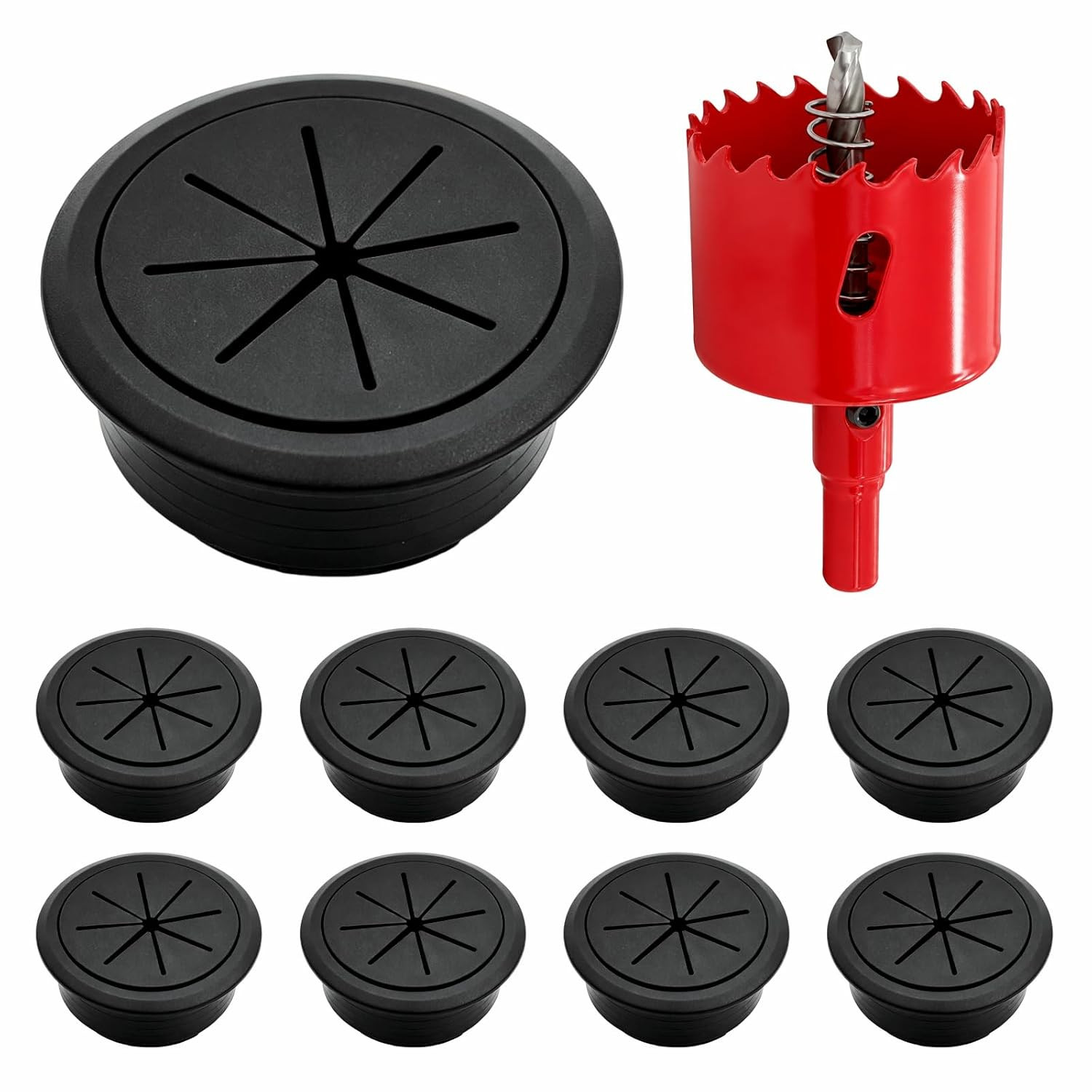 8 Pack 2 Inch Desk Grommets, 50 Mm Cable Hole Covers for Cords