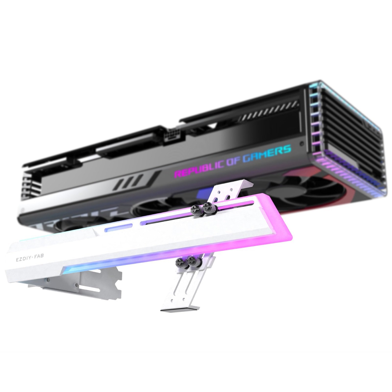 EZDIY-FAB 5V ARGB GPU Graphics Card Holder Support Bracket | White
