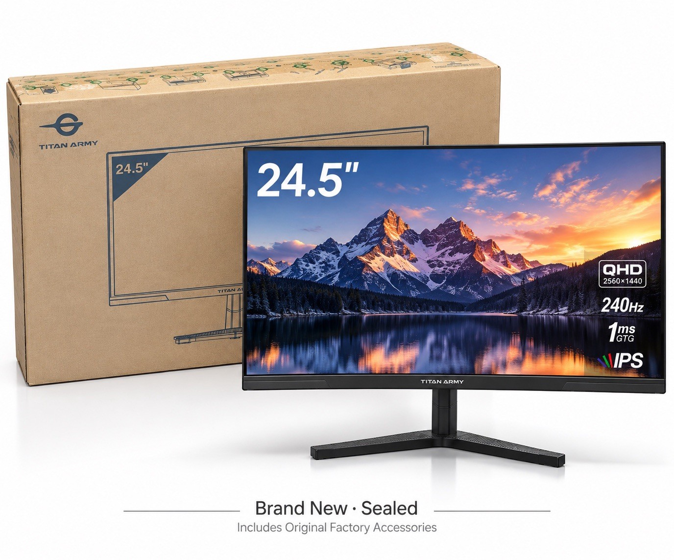 Titan Army P2510S - 24.5-inch 240Hz 2560x1440 Gaming Monitor, IPS 1ms