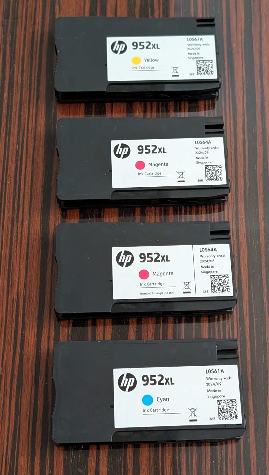 Genuine HP 952XL High Yield Cyan Magenta Yellow 4 Ink Cartridges OPEN BOX