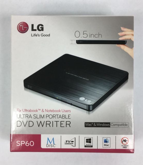 New LG Electronics 8X USB 2.0 Ultra Slim Portable DVD+/-RW External Drive