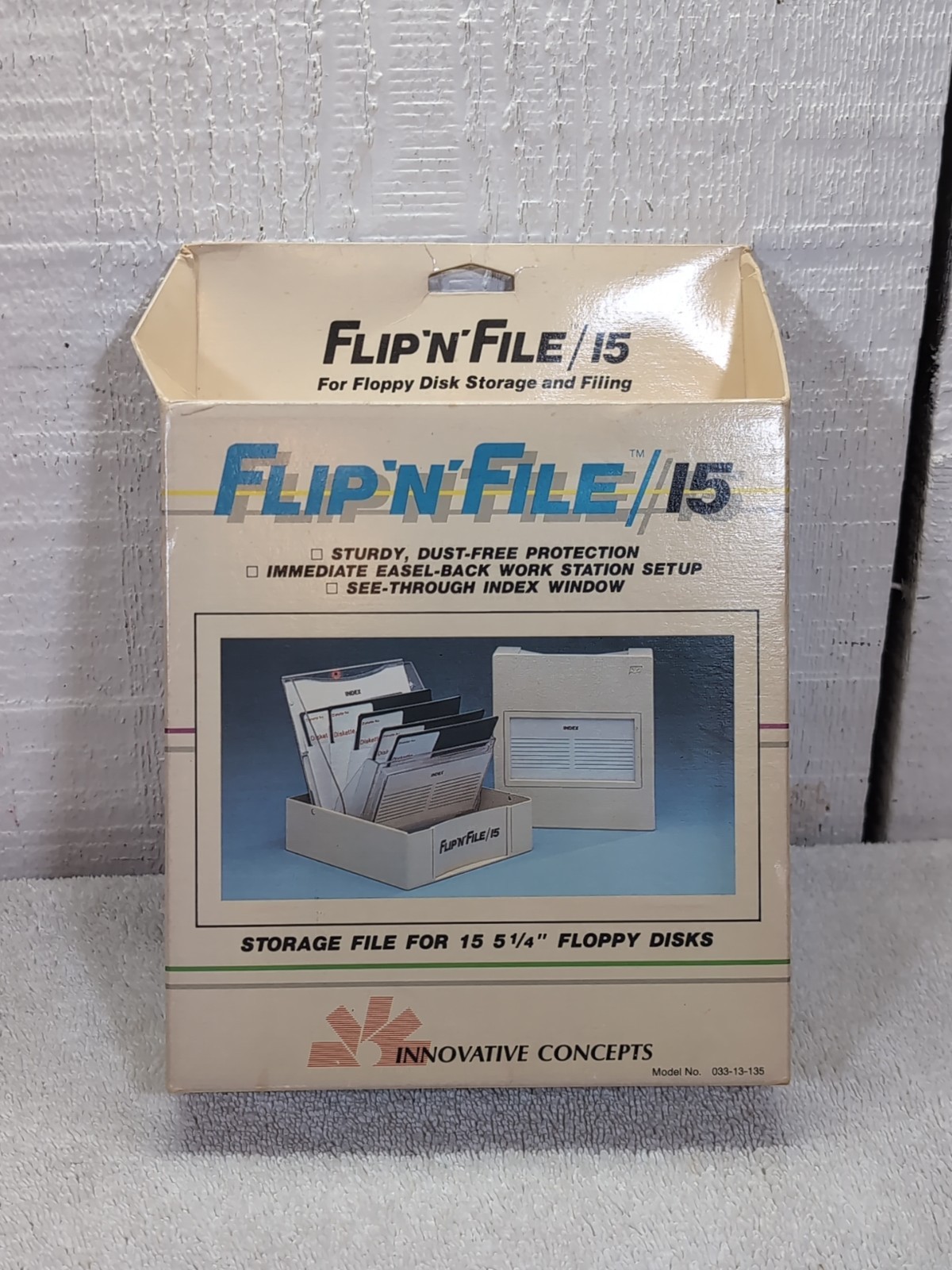 NOS Flip N File 15 Floppy Storage Case Box 5.25" 1983 Innovative Concepts NEW