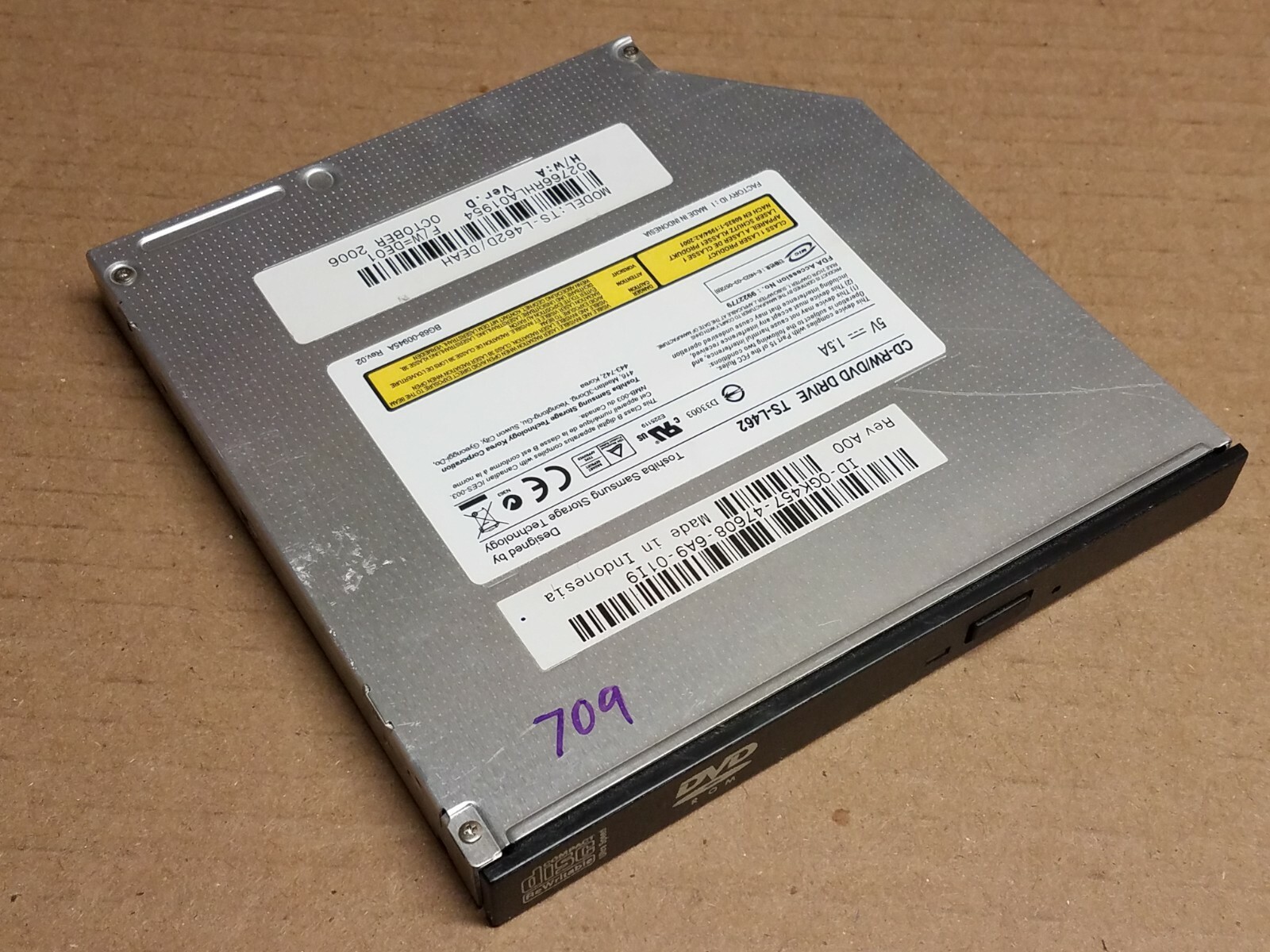 Toshiba Samsung Laptop CD DVD Drive 0GK457 TS-L462 TS-L462D/DEAH DE01 Bay Dell